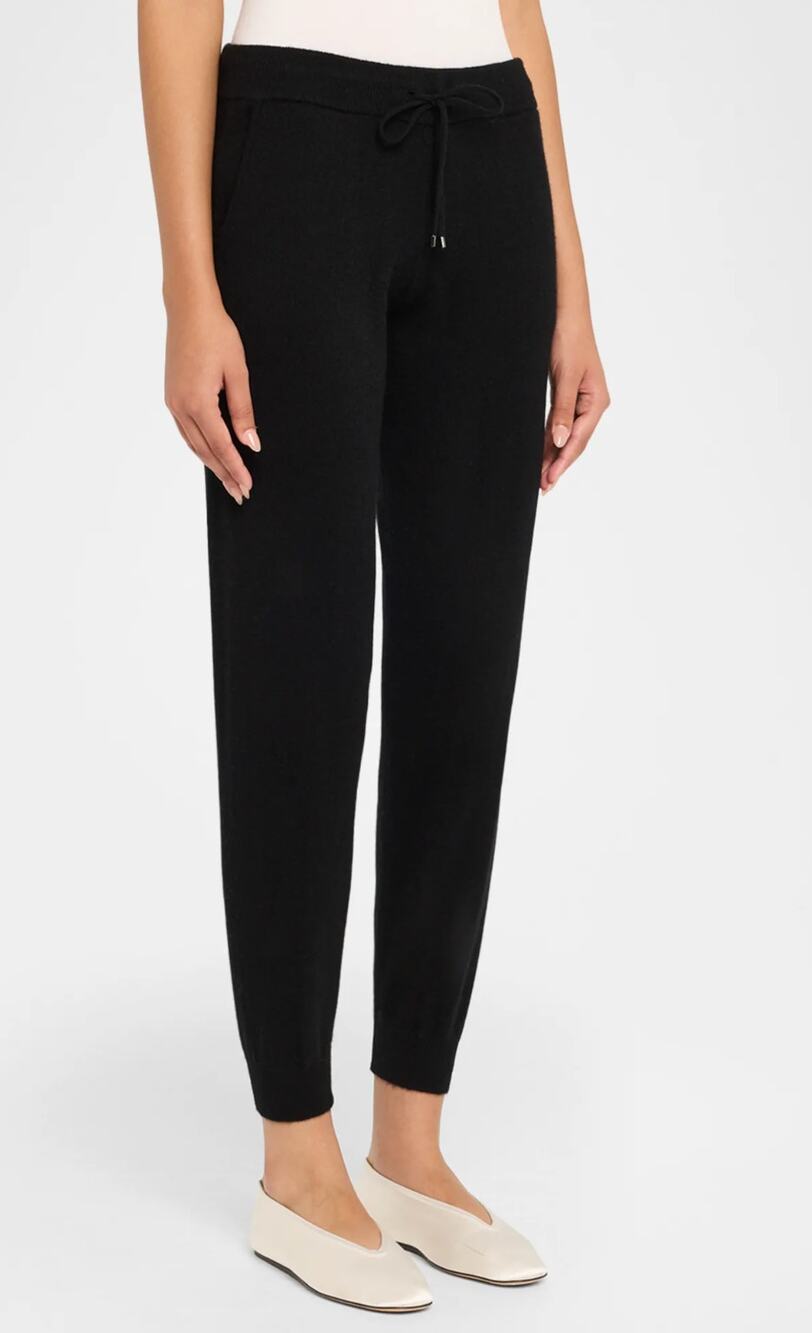 NEIMAN MARCUS Black 100% Cashmere Drawstring Jogger Pants Size S
